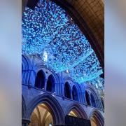 'A space to reflect and remember' - Abbey angels turned blue for NHS birthday