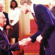 Ivor Gray meeting Prince William at Buckingham Palace