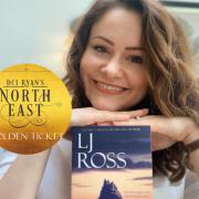 AUTHOR: LJ Ross with one of her novels and the DCI Ryan Golden Ticket