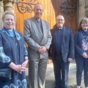 Rev Fiona Calverey, Rev Dr Stephen Lindridge, Rev Michael Holland, Rev Jenny Porterpryde pictured after the service, outside Hexham Trinity Methodist Church