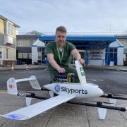 Mark Knowles, pharmacy head of production at Northumbria Healthcare with the drone equipment