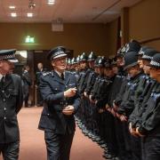 Chief constable Winton Keenen, QPM, DL, pictured back in January meeting recruits who had completed their initial training
