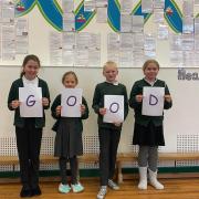 Freya Forster, Rachel Evans, Everlynne Mowbray, James Wigham holding 'Good' after latest school inspection