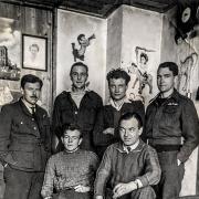 Arthur Garwell (seated front left) with prison camp roommates