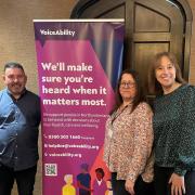 VoiceAbility’s Tommy Armstrong, Julie Allison and Louise Abbs at an event in Slaley Hall to launch the free service