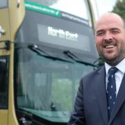 Richard Holden MP, Minister for Local Roads and Transport pictured at Belmont Park and Ride in County Durham