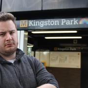 Lib Dem councillor Thom Campion at Kingston Park Metro station in Newcastle