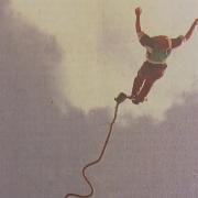 Tom Hutchinson was one of a queue of brave people who did a sponsored bungee jump at the Battlesteads Hotel fun day at Wark in 1998
