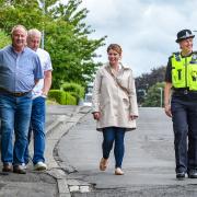 Northumberland county councillors Colin Horncastle and Gordon Stewart with Northumbria Police and Crime Commissioner Kim McGuinness and Inspector Kate Benson in Prudhoe