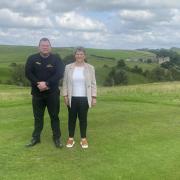 Terry Chrisitie and Shelia Gibson at Haltwhistle Golf Club