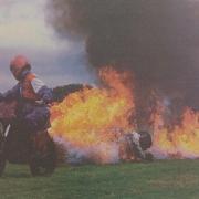 The crowd at Bellingham Show gasped as stunt man Mark Stannage was dragged through flames in 2013 in a display by the James Dylan Stunt World team