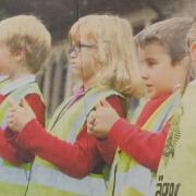 Pupils from Sele First School involved in the Walk on Wednesdays initiative