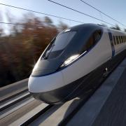 Artist impression issued by HS2 of a early visualisation of an HS2 train