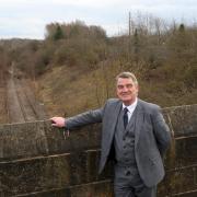 Gateshead Council leader, Martin Gannon with he disused Leamside railway line in Wardley