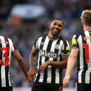 Callum Wilson celebrates scoring Newcastle's fourth goal