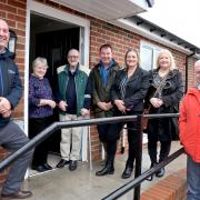 From left to right, John Meldrum Housing Team Leader at Karbon Homes, with Vera and Laurence, new residents at The Haven, Guy Opperman MP, representatives from the Prudhoe Town Council and Gordon Stewart, County Councillor for Prudhoe South