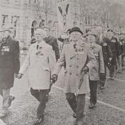 Hexham's 1997 parade marching from the cenotaph to the Abbey for the Remembrance Service.