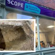 Seven medieval skeletal remains found at the former Hexham Scope charity shop.