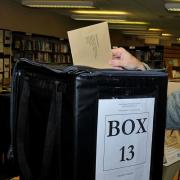 An East Riding of Yorkshire Council ballot box and voting slip