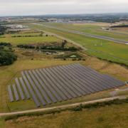 A solar farm providing 100 per cent of the airport’s electricity needs on sunny days