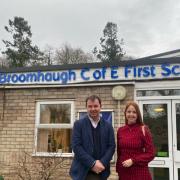 Guy Opperman MP and executive headteacher at the school, Suzanne Hart
