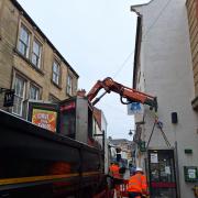 BT phone boxes removed from Hexham high street this morning
