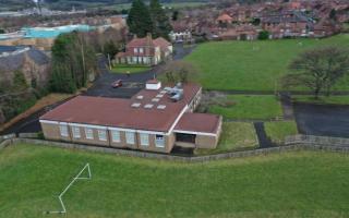 An aerial view of the former Hexham Middle School site