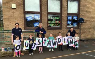 Chollerton pre-school celebrating its latest Ofsted report