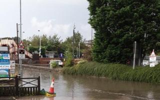 Flooding by Prudhoe Railway Station on August 27, 2019.